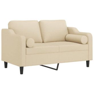 vidaXL Sof&aacute; De 2 Plazas Con Cojines Tela Color Crema 120 Cm Vidaxl
