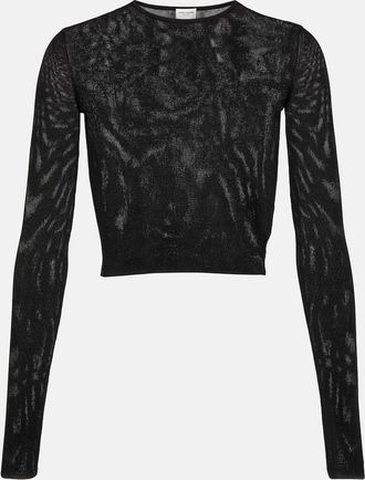 Saint Laurent Ribbed-knit crop top