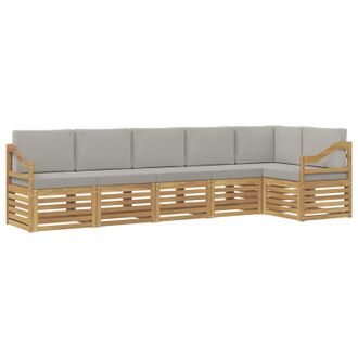 vidaXL Conjunto De Sof&aacute;s De Exterior 6 Pcs Blanco Y Gris Claro Vidaxl