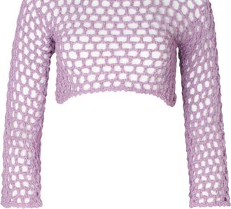 SOAH Womens Ane Crochet Crop Top In Lilac