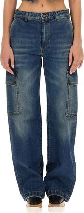 Stella McCartney Relaxed Fit Blended Cargo Pants - Blue