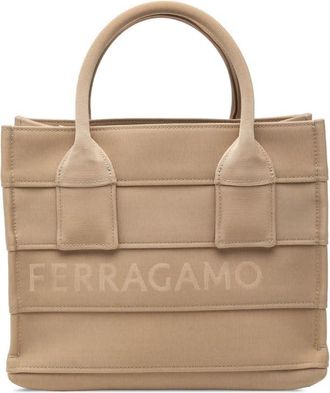 Ferragamo Pre-owned Ferragamo Small Canvas Signature Tote Ladies LA93X8A3KG9D7249
