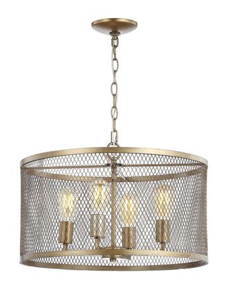 Jonathan Y Designs Jonathan Y Pen 4-Light 20In Adjustable Industrial Mesh Led Chandelier