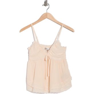 Madden Girl Double Tier Lace Trim Cami in Natural at Nordstrom Rack, Size X-Large