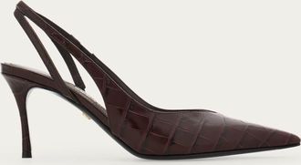 Ferragamo Women Mid heel slingback Brown Size 10.5
