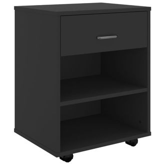 vidaXL Vidaxl - Armario Con Ruedas Madera Contrachapada Negro 46x36x59 Cm