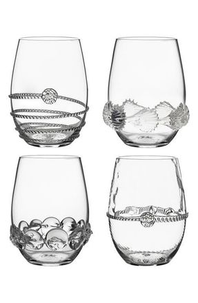 Juliska Heritage Set of 4 Assorted Stemless Wine Glasses in Clear at Nordstrom