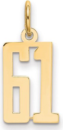Diamond2Deal 14k Yellow Gold Small Elongated Number Charm Pendant