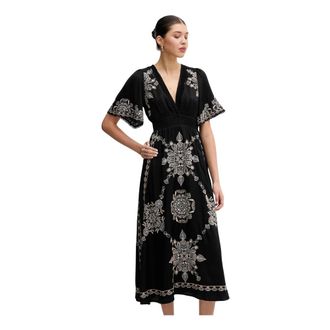 Hale Bob Katalina Jurk - Dames - Casual kleedjes - Zwart - XS - Rayon - Kleedjes
