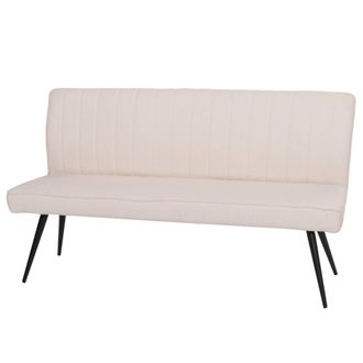 Hhg Hhg - Nunca Usado] Banco 195, Banco De Comedor Banco Tapizado, Respaldo Tela/textil Boucl&eacute; Metal 160cm, Crema-beige
