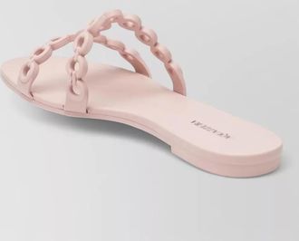 Aquazzura slides flat sole open toe chain