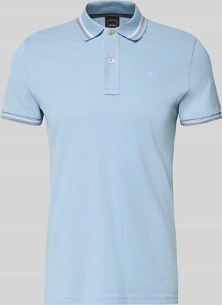Geox Slim Fit Poloshirt mit Kontraststreifen in Hellblau, Gr&ouml;&szlig;e XXXL