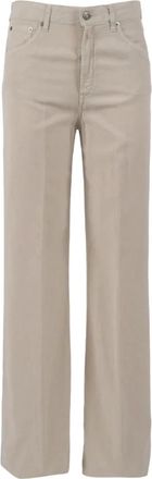 Dondup Amber Wide Leg Trousers - female - Dondup - Straight Fit Jeans - Beige - W25 - Jeans