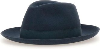 Borsalino Monica Folar Medium Brim - Dames - Hoeden - Blauw - 55 CM - Accessoires