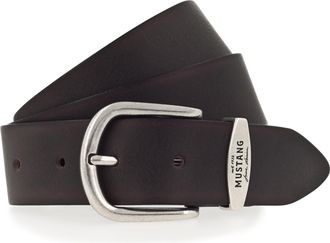 Mustang Lederg&uuml;rtel MUSTANG, Damen, Gr. 100, schwarz braun, Rindsleder, G&uuml;rtel Lederg&uuml;rtel, Damen-G&uuml;rtel mit Logo-Schriftzug auf der Schlaufe