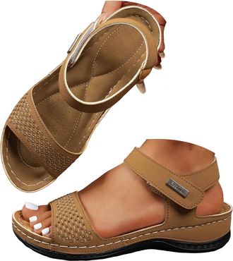 Generic Womens Hiking Sandals Comfortable Walking Sandals Women Summer Dressy Sport Breathable Arch Support Orthopedic Wedge Sandals Leather Open Toe Ankler S