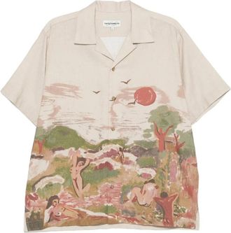 Carne Bollente Pulse of Love Shirt - Heren - Korte mouwen Overhemden - Veelkleurig - XL - Denim - Overhemden