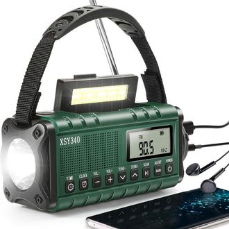 OEM Radio Port&aacute;til Dab/fm (verde), Radio Solar De 5000 Mah, Cargador Usb, Radio Solar Con Alarma Sos De Emergencia, Linterna Y Luz De Lectura