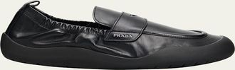 Prada Mens Speedrock Leather Rubber-Sole Penny Loafers