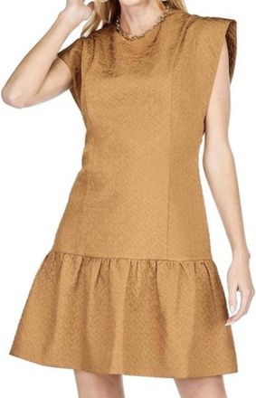Jade Yoga Flutter Sleeve Dress In Cafe