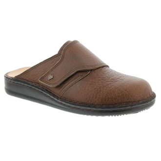 Finn Comfort Amalfi Leather Unisex Hook and Loop Sandals - Brown - Size:UK 10.5