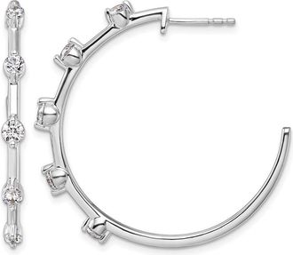 Diamond2Deal 14K White Gold 0.80 ct Lab Grown Diamond Hoop Earrings VS Clarity, G-H Color