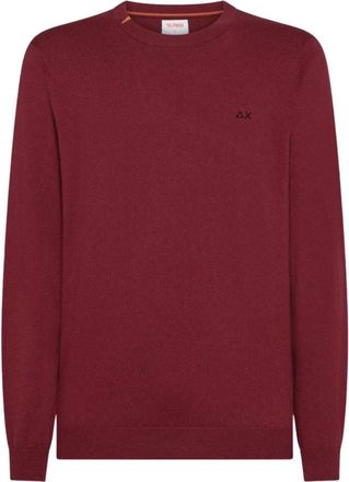 Sun 68 Bordeaux Sweater Casual Elegance - Heren - Ronde hals truien - Rood - 3XL - Katoen - Truien & Vesten