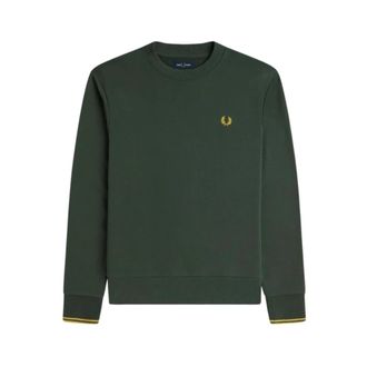 Fred Perry Sudadera de Cuello Redondo - Sweatshirts & Hoodies - Hombre - Verde - S