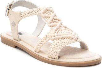 Xti Womens Braided Strap Flat Sandals By XTI, Light Beige
