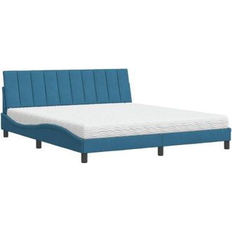 vidaXL Vidaxl - Cama Con Colch&oacute;n Terciopelo Azul 180x200 Cm