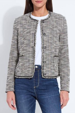 Lyss&eacute; Charlotte Collarless Tweed Jacket In Multi Color