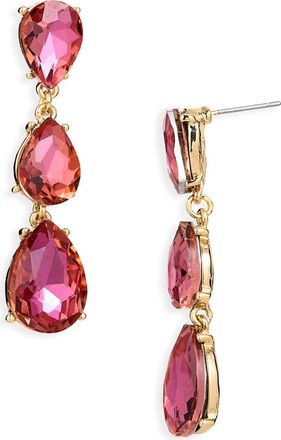 Cara Triple Teardrop Linear Drop Earrings in Fuchsia at Nordstrom Rack
