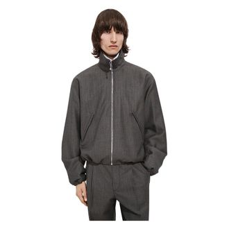 Bottega Veneta Wollen en mohair blouson - Heren - Jassen - Grijs - Maat: M Wol