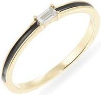 Argento Vivo Baguette Cubic Zirconia Enamel Ring in Gold at Nordstrom Rack, Size 7