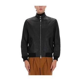 HUGO BOSS Jassen, Heren, Zwart, M, Leer, H-Moiner Leren Jas