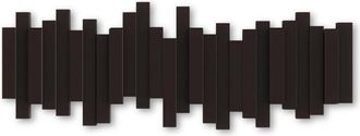 OEM Porte-manteau Mural - 5 Crochets Rabattables - Acero Epoxi Negro - Para Entrada Ba&ntilde;o Dormitorio - 45x12x10 Cm