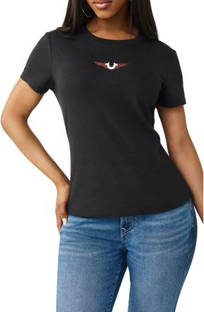 True Religion Wing Cotton Graphic T-Shirt in Jet Black at Nordstrom Rack, Size X-Small