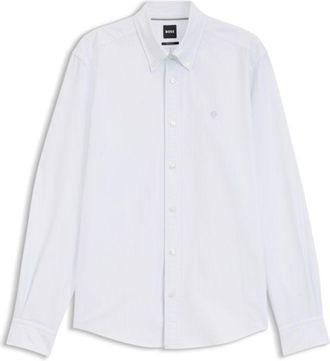 BOSS Regular-fit button-down shirt in striped Oxford cotton