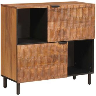 vidaXL vidaXL Credenza con porta Finitura Marrone Acacia 80 x 33 x 75 cm