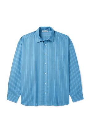 Acne Studios Soffia Oversized Striped Lyocell-Blend Shirt