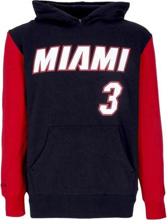 Mitchell & Ness Miami Heat Dwyane Wade Hoodie - Heren - Hoodies - Zwart - XL - Katoen - Hoodies & sweatvesten