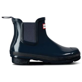 Hunter Original Chelsea Gloss Rubber Womens Ankle Boots - Navy - Size:UK 6