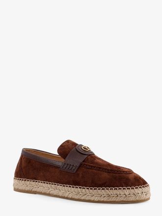 Valentino Garavani Mens Suede Espadrilles With Vlogo Signature Brown Flat Shoes