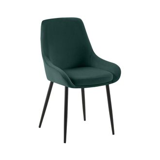 Clp Silla de comedor con reposapi&eacute;s en terciopelo verde