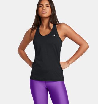 Under Armour Trainingstop UNDER ARMOUR TECH, Damen, Gr. XL, schwarz (schwarz 001), Obermaterial: 94% Polyester, 4% Elasthan, 2% sonstige Fasern, Rundhals, Tops Tra