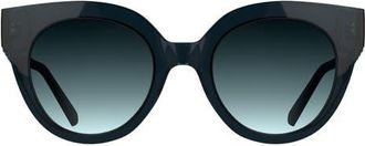 Kendra Scott Dira 51mm Gradient Tea Cup Sunglasses in Petrol at Nordstrom