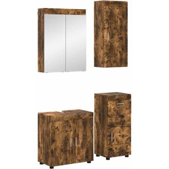vidaXL Bathroom Furniture Set TULUM Smoked Oak Engineered Wood vidaXL