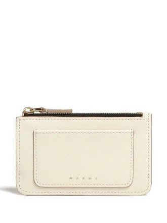 Marni Pasjeshouder met logoprint - Wit