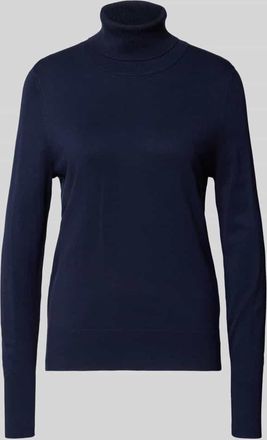 Christian Berg Rollkragenpullover aus Viskose-Mix in Dunkelblau, Gr&ouml;&szlig;e S
