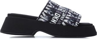 DKNY Womens Idris Skyline Sandals in Black Textile - Size UK 5.5